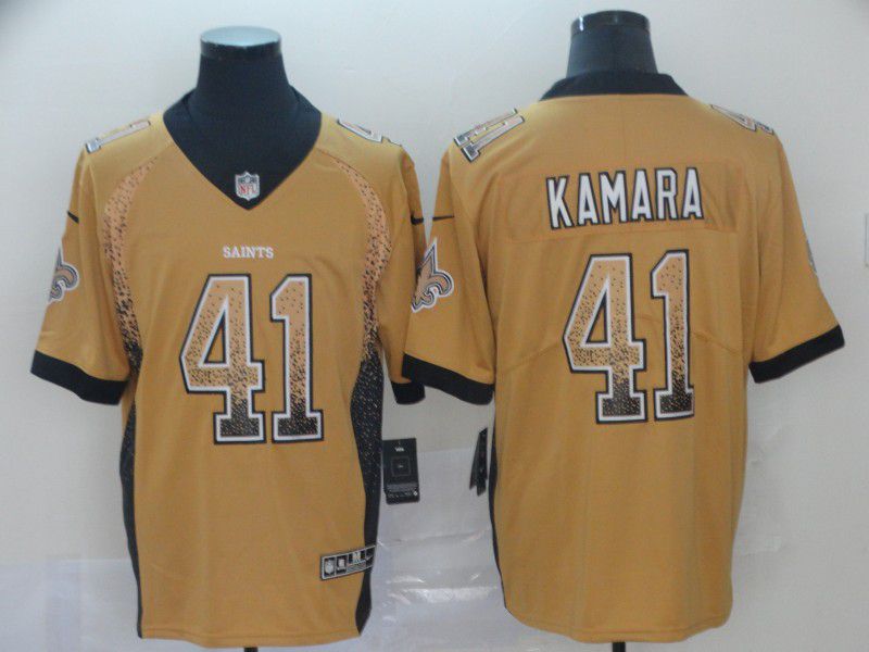 Men New Orleans Saints #41 Kamara Yellow Nike Drift Fashion Color Rush Limited NFL Jerseys